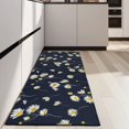 thumbnail image 4 of Darkblue Daisy Flower Yellow Centers Pattern Kitchen Rug Mat,Kitchen Runner Rugs Non Skid Washable,Decorative Kitchen Floor Mats for Kitchen,Sink,Laundry,17"X47", 4 of 5