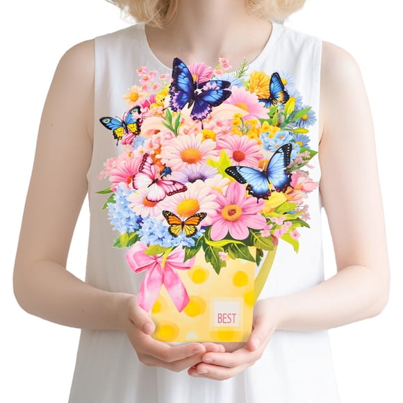 Tarjeta de Felicitación Joyvine con Ramo de Flores 3D Pop-Up