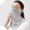 thumbnail image 3 of LEEYNEER Light Gray One-Size Sunscreen Mesh Ear-Hanging Mask Ice Silk Outdoor Golf Sports Sunshade Female Windproof Uv Cold Feeling Face And Neck Protection, 3 of 8