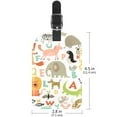 thumbnail image 6 of Square 2Pack PU Leather Kids Wild Animals Alphabets Cruise Luggage Tag with Privacy Cover and Name ID Tag for Travel Handbags Backpacks Luggage Tags, 6 of 6