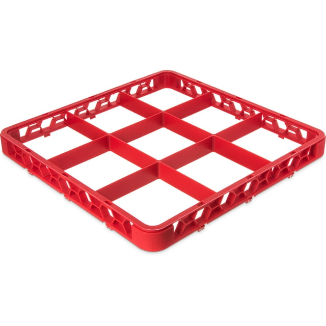 Carlisle FoodService Products RE9C05 Optilean Rallonge de Vitres 9 Compartiments, 5.81 Pouces Compartiments, Rouge (Lot de 6)