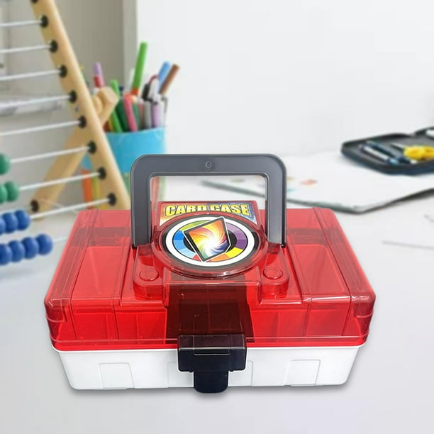 Caja organizadora de tarjetas contenedor de tarjetas coleccionables soporte para tarjetas Rojo claro