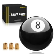 Round 8 Ball Shift Knob 5 6 Speed Billiard Pool Ball Gear Shifter Knob for Manual Automatic Vehicles with Adapters M12x1.25 M8x1.25, M10x1.25, M10x1.5