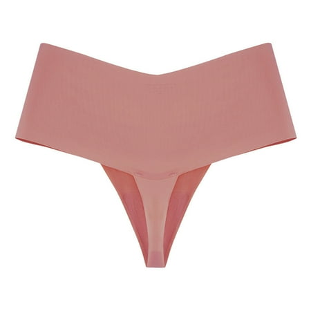 Outfmvch Panties for Women Valentines panties High Waisted Underwear for Women Soft Breathable Bikini Panties Panty Yoga Underwear Bikini String Seamless Thongs Underwear Solid Ice Silk G L