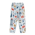thumbnail image 5 of Xecao Watercolor Nautical Women's Straight Lounge Pajama Pants: The Epitome of Relaxed Sleepwear, 5 of 9
