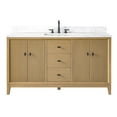 thumbnail image 2 of Vanity Art 60" Bathroom Vanity with Sink and Engineered Marble Top, Freestanding Storage Cabinet with 2 Drawers, 2 Shelves and 1 Flip Down Tray, 2 of 8