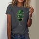 thumbnail image 3 of El Día de San Patricio Manga Corta Cuello Redondo Suéter Casual Top, Ligero 95% Poliéster 5% Blusa de Spandex para Vacaciones Y Uso Diario, Tops de Mujer Casual, 3 of 5