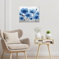 thumbnail image 4 of Blue Floral Wall Art for Living Room,Blue and Gray Flower Canvas Wall Art Country Wildflower Nature Plant Botanical Framed Wall Art for Bedroom Bathroom Office Wall Decor,12L X 16W inches, 4 of 6