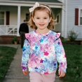 thumbnail image 3 of DISNIMO Tie Dye Star Printed Girl Sweatshirt Long Sleeve Pullover Tops Crewneck T-Shirts Lightweight Sweater Tops 2-3 Years, 3 of 7