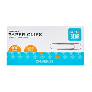 Basics Jumbo Size Office Paper Clips, Non Skid, 1000 Count (10 Pack  of 100), Silver