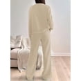 thumbnail image 4 of 2 Piece Lounge Sets for Women Oversized Button Up Cardigan Wide Leg Pants Matching Y2K Clothes Color XL, 4 of 9