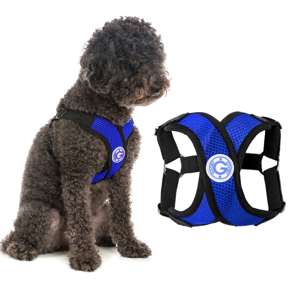 Gooby Comfort X Step in Harness Blue, Medium No Pull Small Dog