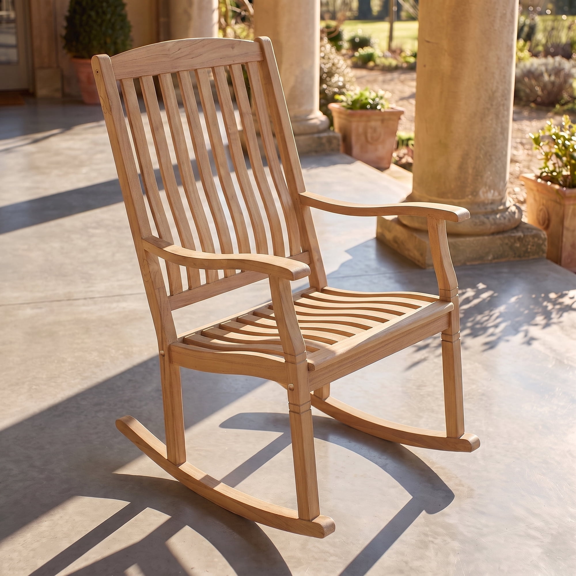 Crestwood Garden Rocca Teak Wood Porch Rocking Chair