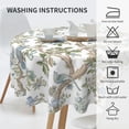 thumbnail image 5 of Blue Green Round Tablecloth 60 Inch Chinoiserie Blue Floral Table Cloth Toile Flower Bird Decoration Polyester Stain Resistance Round Table Cover for Party Picnic Kitchen Dinner Outdoor Decor, 5 of 5