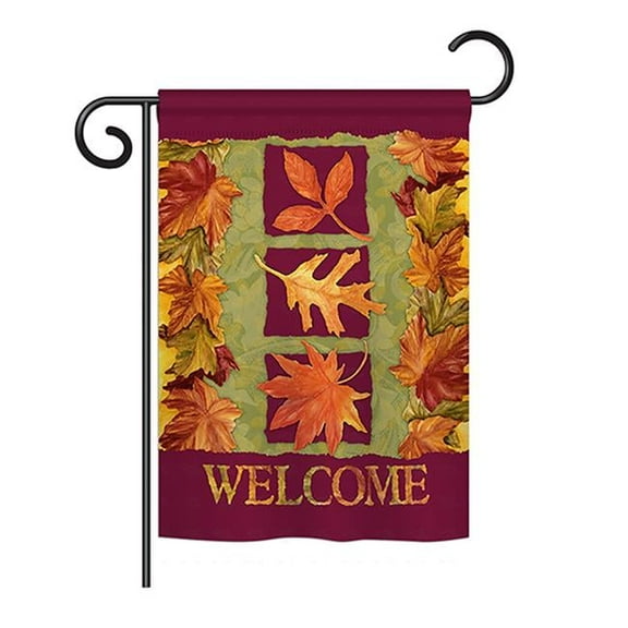 Breeze Decor BD-HA-G-113061-IP-BO-DS02-US 3 Fall Leaves Fall - Seasonal Harvest & Autumn Impressions Decorative Vertical Garden Flag - 13 x 18.5 in.