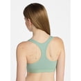 thumbnail image 2 of No Boundaries Cotton Stretch Ribbed Racerback Bralette, Women's XS-3XL, 2 of 4