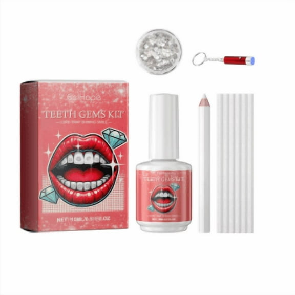 DIY Tooth Gem Kit - Sparkling Dental Stickers with UV Glue for Easy Application