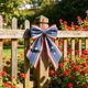 thumbnail image 5 of Lazo decorativo con estampado de estrellas rojas, blancas y azules para fiestas del Día de la Independencia y adornos para puertas: lazo de tela hecho a mano para coronas, repisas de chimenea y, 5 of 6