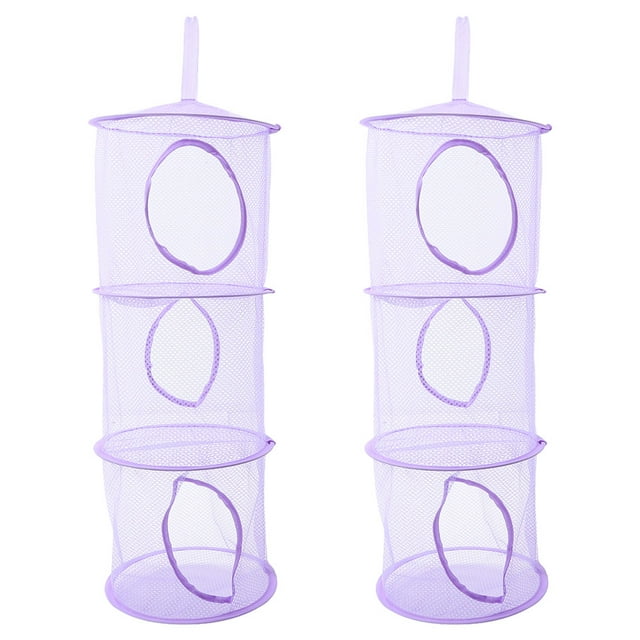 2pcs Stuffed Animal Hammocks Multi-layer Foldable Hanging Net Hanging Mesh Sock Drying Net