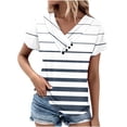 thumbnail image 2 of YHAJDS Womens Summer Tops Short Sleeve V Neck Casual Blouse Trendy Summer Top Daily Shirt, 2 of 5