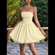 thumbnail image 5 of Vestidos de Fiesta Cortos Sin Tirantes, con Encaje, Abullonados y Corsé. Amarillo XL, 5 of 10