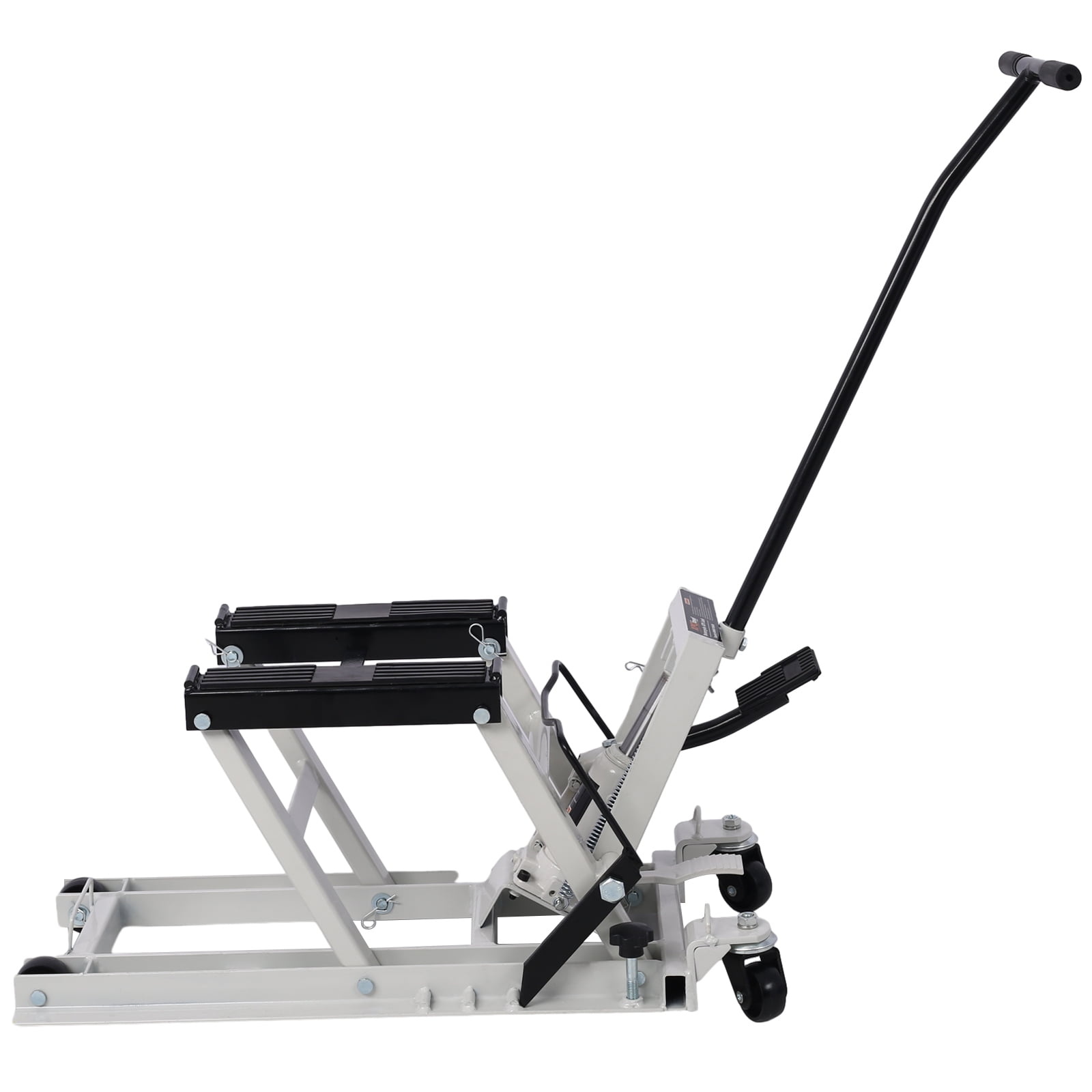 Ataucjin 1500 LBS Capacity ATV Scissor Lift Jack Hydraulic Foot-Operated Jack Stand With Swivel Casters For Motorcycle ATV UTV Powersports