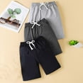 thumbnail image 4 of lmcalzta 3PCS Boys Toddler Shorts Summer Athletic Shorts Drawstring Elastic Waisted Casual Workout Shorts Solid Color, 4 of 4
