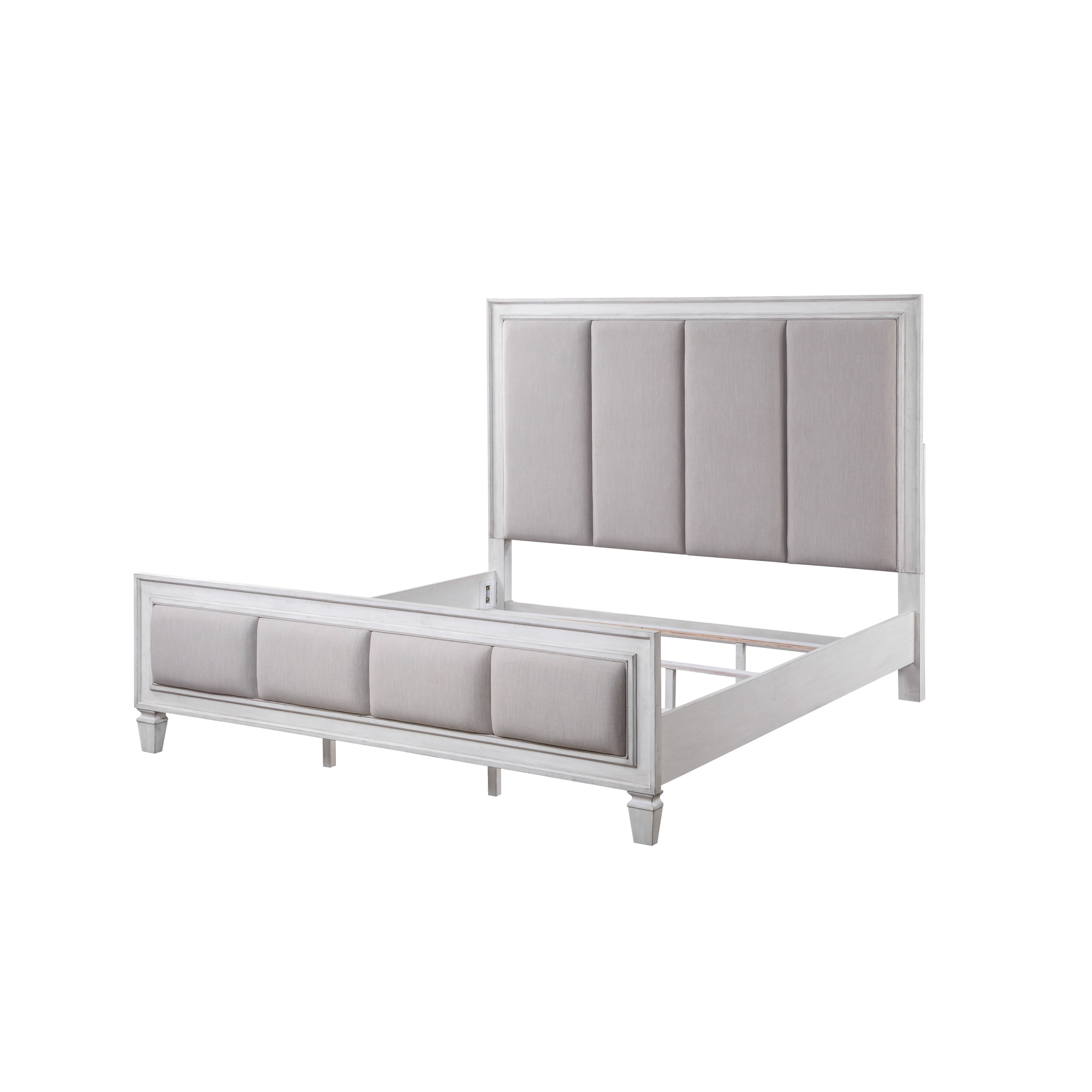 Katia Queen Bed with Gray Linen Upholstered Headboard