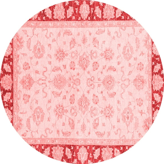 Ahgly Company Indoor Round Oriental Red Traditional Area Rugs, 4' Round