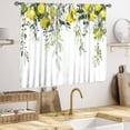 thumbnail image 4 of Yellow Lemon Kitchen Window Curtains,Eucalyptus Botanical Leaves Herb Plant Floral Fruit Rural Farmhouse Spring Summer Bedroom Living Room Bathroom 2 Panels,55X39 Inch, 4 of 5