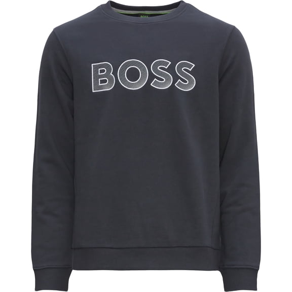 BOSS Men's Contrasting Logo Crewneck Sweatshirt, Peacock, Small