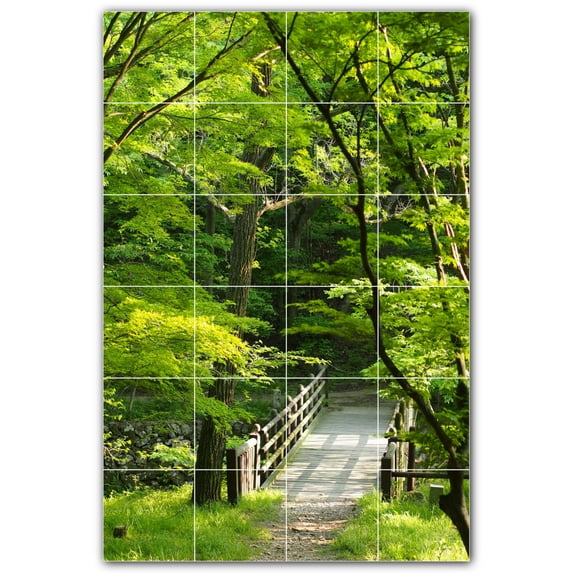 Picture-Tiles.com: Bridge Ceramic Tile Wall Mural WAL500250-46XL. 48"W x 72"H using (24) 12" x 12" Ceramic Tiles-Satin Finish