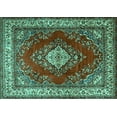 thumbnail image 1 of Ahgly Company Machine Washable Indoor Rectangle Medallion Turquoise Blue Traditional Area Rugs, 5' x 7', 1 of 4