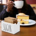thumbnail image 4 of Sugar Packet Holder For Coffee Bar - Wood Sugar Packets Caddy Farmhouse Cube Small Container Tea Bag Organizer for Table Office Hotel Restaurant White Dispenser Sweetener Storage Canister Individual, 4 of 6