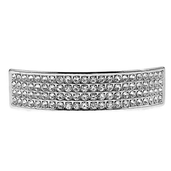 Mens Four Row Bling Best Grillz Top Teeth Silver Tone Hip Hop Grills