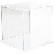 Plymor Clear Acrylic Display Case with Clear Base (Mirror Back), 6" x 6" x 6"