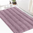 thumbnail image 1 of Alfombra de baño de chenilla peluda turquesa, 60 x 90 cm, color malva, antideslizante, 1 of 7