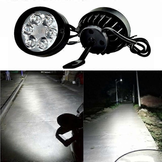 2pcs Motorcycle Headlight Fog Driving Lights 6 LED Working Spot Light Fog Lamp Scooters Moto Side Mirror Scooters Spotlight