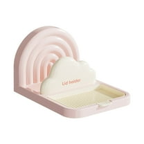 Oggfader Foldable Suction Cup Pot Lid Rack, Pink Countertop Kitchen Organizer - Collapsible Pot Lid Holder for Kitchen Storage