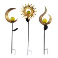 thumbnail image 2 of Luces de jardín decorativas para exteriores con energía solar, diseño de luna y sol, para patio, arte de hierro, iluminación antigua, luces de ambiente, 2 of 6