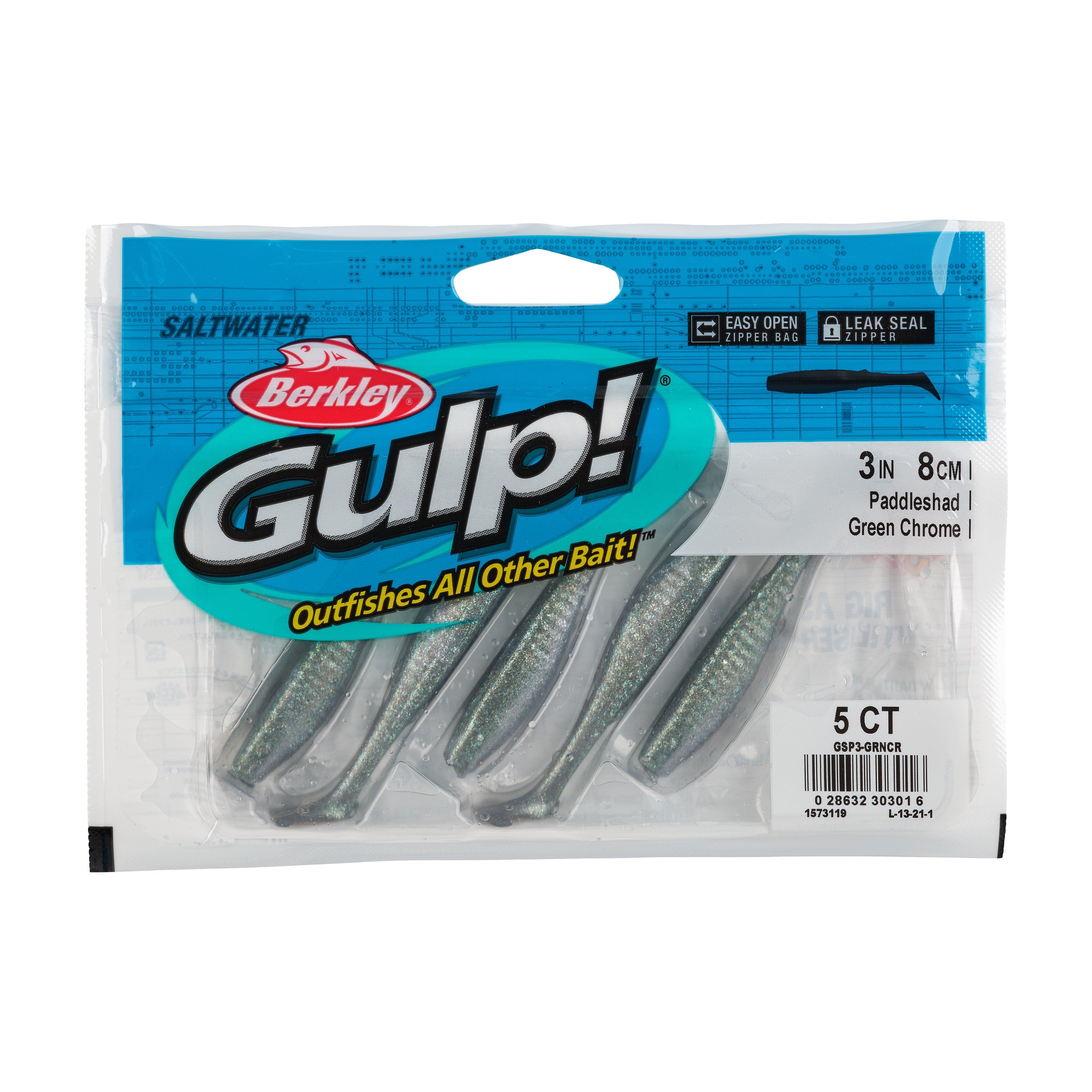 Berkley Gulp!® Saltwater Paddleshad, 3 in, Green Chrome