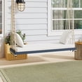 thumbnail image 1 of Hanging Porch Swing Bench with Cushion&Pillows, 10.8Ft Hemp Ropes for Garden,Backyard, Lawn, 1 of 5