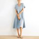thumbnail image 4 of TaTaai Women Casual V-Neck Solid Long Sleeve Short Dress with Side Pockets Loose Fit Stretchy Fabric Stylish Comfort Dress for Daily Spring Summer Outfits Gift, 4 of 5