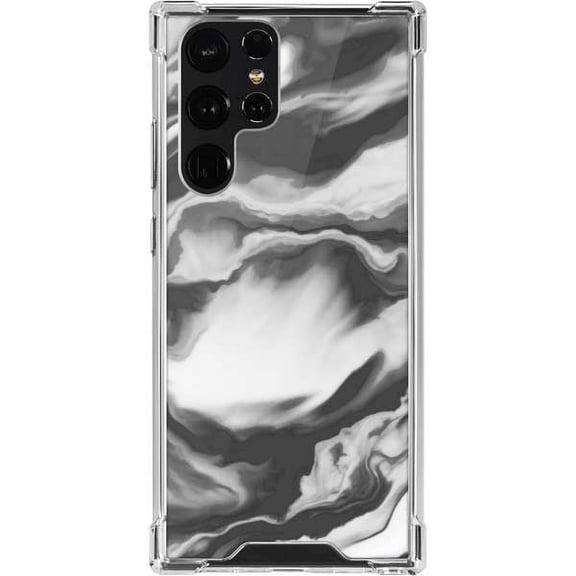 Skinit Marble Grey Marble Ink Galaxy S22 Ultra Clear Case