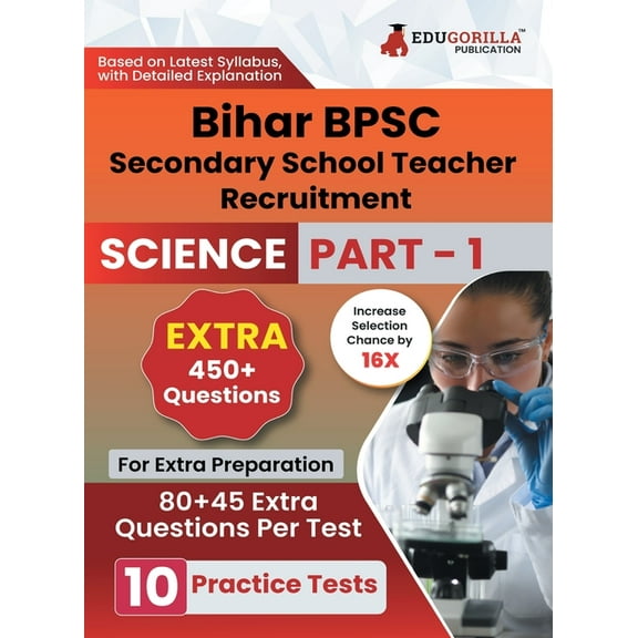Bihar Secondary School Teacher Science Book 2023 (Part I) Conducted by BPSC - 10 Practice Mock Tests (1200  Solved Quest, (Paperback)