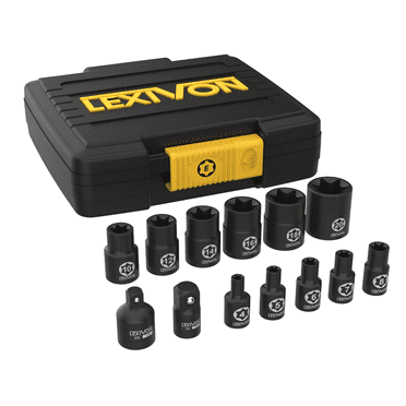 LEXIVON E-TORX Socket Set, Chrome Vanadium Alloy Steel | 13-Piece Female Star Socket E4 - E20 Set | Enhanced Storage Case (LX-147)