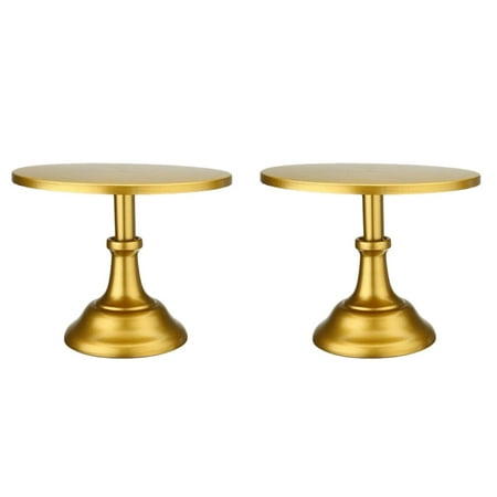 

2X Metal Iron Cake Stand Round Pedestal Dessert Holder Cupcake Display Rack Bakeware for Birthday Wedding Party (Gold)