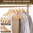 thumbnail image 5 of BagDream Wooden Coat Hangers 20 Pack Natural Wood Suit Clothes Hangers with Non Slip Pant Bar & 360° Swivel Hook, 5 of 7