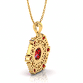thumbnail image 3 of Gold Plated Hexagon Style Garnet Solitaire Necklace Gift For Easter || Ali Baba Jewellery, 3 of 5