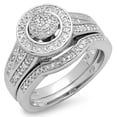 thumbnail image 1 of 0.50 Carat (ctw) Sterling Silver White Diamond Round Ladies Bridal Engagement Ring Set 1/2 CT, 1 of 1